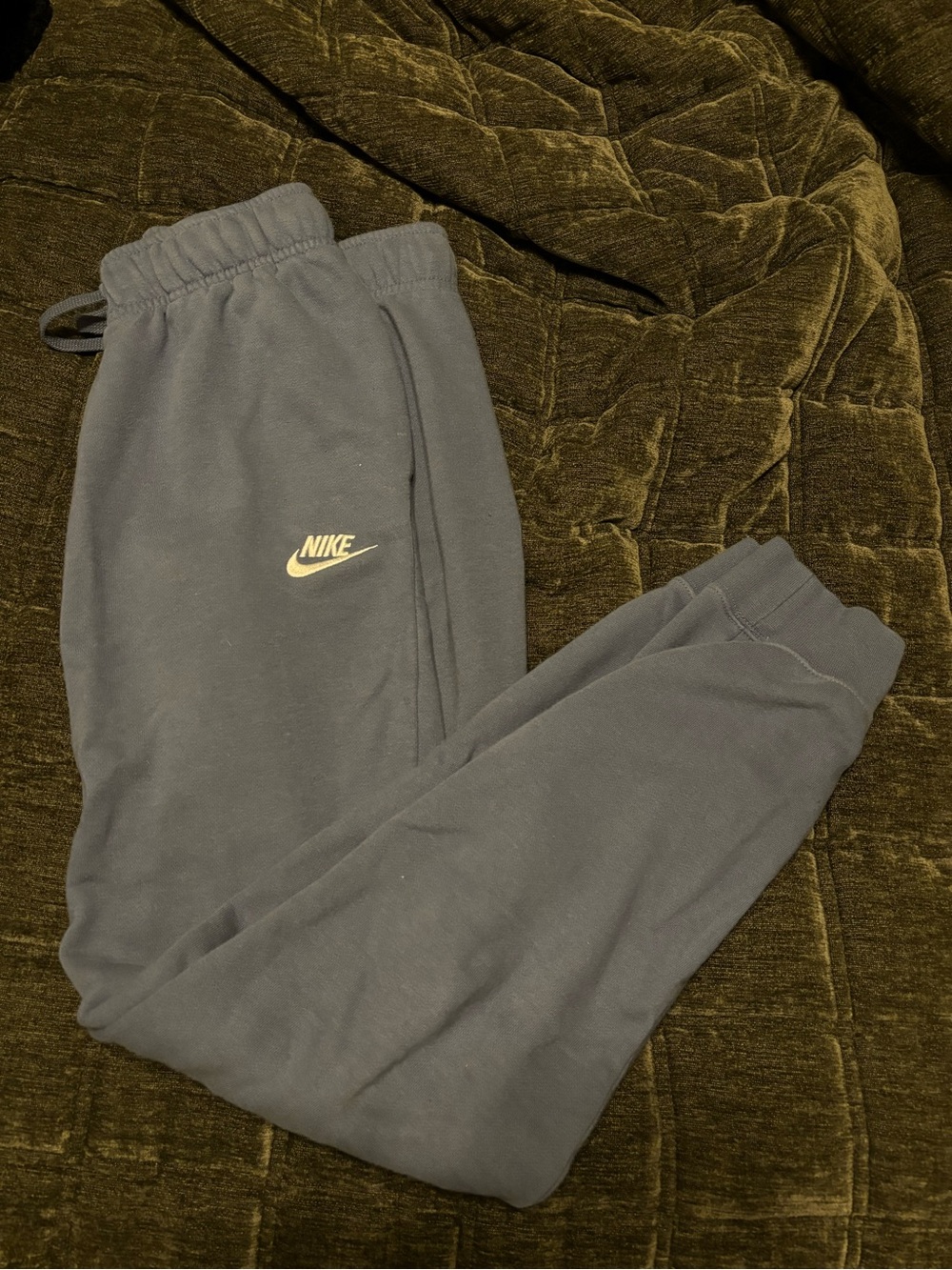 Nike Women’s Muted Blue Sweatpants with White Logo